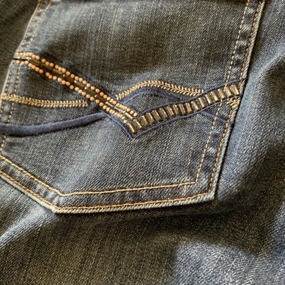 WHBM Blue Jeweled Boot Cut Jeans - Picture 7 of 7